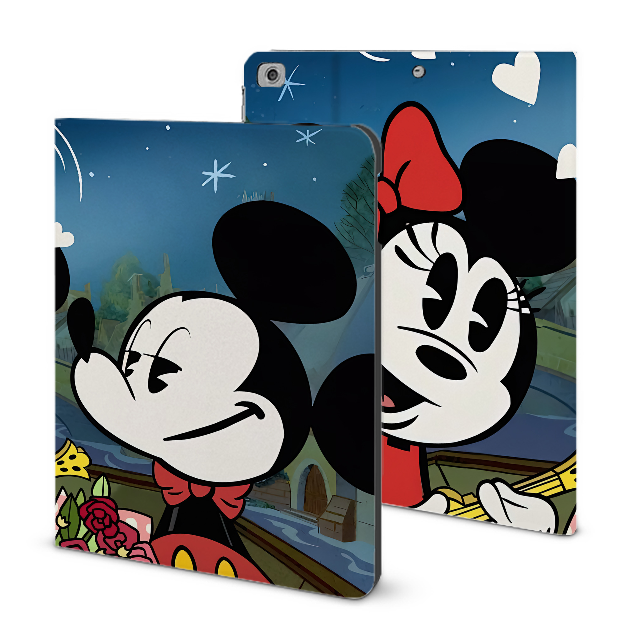 （画像用） ミッキーマウス Mickey Mouse IPad ケース ブック型 PUレザー TPU 耐衝撃 軽量 薄型 ペン収納なし 全面保護 IPad 各モデル対応